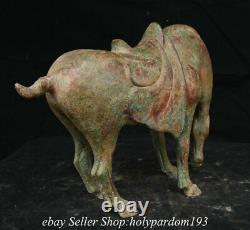 12 Old Chinese Bronze Ware Fengshui 12 Zodiac Année Cheval Statue Sculpture