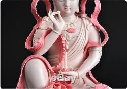 12 Statue De Bouddha Lotus De Lianhua Kwan-yin Guanyin En Porcelaine De Chine Colorée Dehua