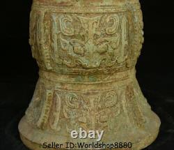 12 Vieux Chinois Bronze De La Dynastie De La Bête Visage Gobelet De Couleur Bateau À Boire