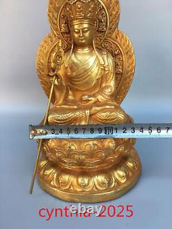 12 anciennes antiquités chinoises en cuivre pur doré du roi tibétain Bodhisattva Bouddha