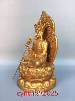 12 anciennes antiquités chinoises en cuivre pur doré du roi tibétain Bodhisattva Bouddha