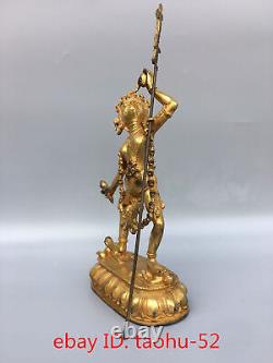 13.0 Rares antiquités chinoises bouddhisme tibétain bronzer doré Ligne vide Statue de la Mère