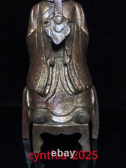 13.3 Rares antiquités chinoises - Statue en cuivre pur doré représentant un fonctionnaire
