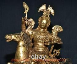 13.6 Chine Antique Cuivré Chinois Gilt Palden Lhamo Déité Bouddha Statue