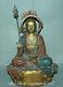 13ancien Bronze Chinois Peint Ksitigarbha Boddhisattva Netherworld Leader Statue