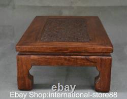 14.8 Vieux Chinois Huanghuali Wood Carving Dynasty Palace Dragon Kang Table