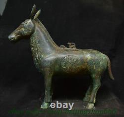 15.2 Ancienne vaisselle en bronze chinoise de la dynastie du palais Equus asinus Zun Pot Statue