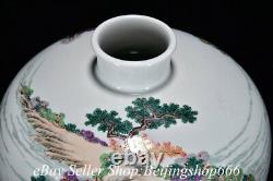 15.2 Yongzheng Marqué Chinois Famille Rose Porcelaine Figure Cheval Vase De Prune