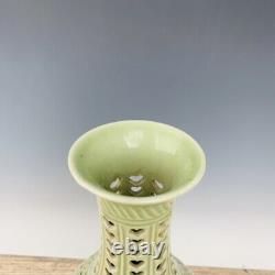 18.1 Chinois Antique Porcelaine Chanson Dynastie Yaozhou Four Cyan Glaze Bête Vase