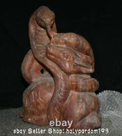 18.6 Période Néolithique Chinese Hongshan Culture Jade Carving Snake Deer Statue