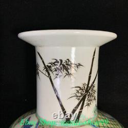 18 Ancienne bouteille de vase en porcelaine chinoise Wucai de la dynastie People Story Flower (paire)