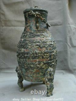 18 Musée Show Antique Chinese Bronze Ware Shang Dynasty Bouteille Portable