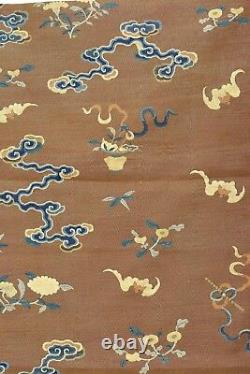 18c Chinois Imperial Kesi Kossu Silk Embroidery Dragon Panel 5 Claws Textile