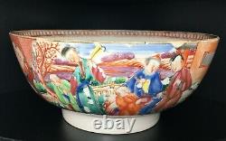18ème Siècle Chinois Export Porcelaine Punch Bowl Période Qianlong