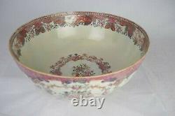 18th Century Chinese Export Famille Rose Punch Bowl 11 1/2 Pouce Diamètre