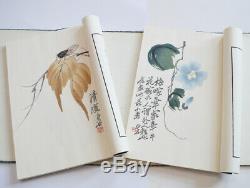 1955 Rare Chinoise Livres Qi Baishi Zhang Da Peintures Woodcuts In 2 Volumens