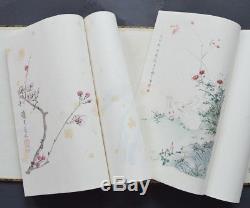 1955 Rare Livres Chinois Qi Baishi Zhang Da Peintures En Bois En 2 Volumens