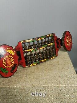 19 CM Chinois Cloisonne Cuivre Ruyi Abacus Sculpture Vieux Brass Abacus
