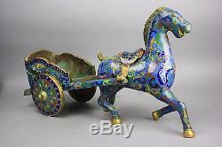 19ème / 20ème Grand Cheval Chinois Cloisonné