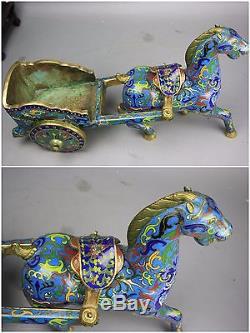 19ème / 20ème Grand Cheval Chinois Cloisonné