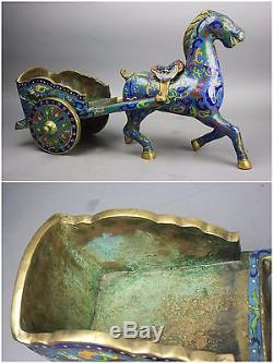 19ème / 20ème Grand Cheval Chinois Cloisonné