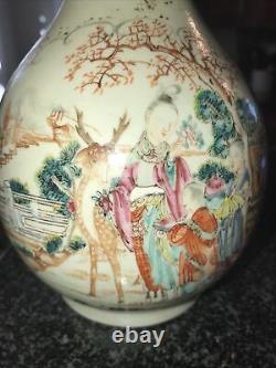 19ème Siècle Celadon Émaillé Porcelaine Chinoise Gourde En Forme Vase
