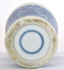 19ème Siècle Chinois Bleu Et Blanc Vase En Porcelaine Avec Des Fleurs