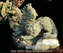 20 Chinen Naturel Xiu Jade Arbre Carving Best Wolf Statue Sculpture