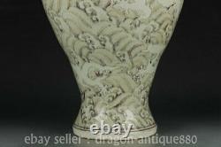 21.2 Chine Ancienne Famille Chinoise Porcelaine Hakuryu Bouteille De Tatouage Vase