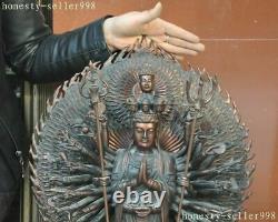 22 Bouddhisme Chinois Bronze Cuivre 1000 Bras Phurpa Kwan-yin Bodhisattva Statue
