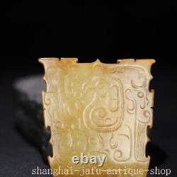 2.6 Ancienne Chine dynastie des Han, pendentif en jade naturel Hetian yubi statue en jade