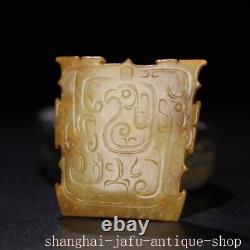 2.6 Ancienne Chine dynastie des Han, pendentif en jade naturel Hetian yubi statue en jade