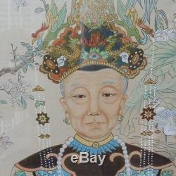 2 Très Beaux Et Beaux Portraits D'ancêtres Chinois Peints À La Main
