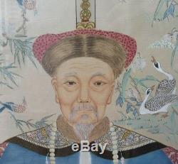 2 Très Beaux Et Beaux Portraits D'ancêtres Chinois Peints À La Main