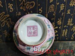 4.4 Antiquités Chinoises Qianlong Pastel Ouvrir Fenêtre Paysage Patron Bowl Une Paire