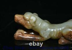 4.4 Rare Vieux Chinois Hetian Jade Dynasty Palace Carving Foo Dog Sculpture