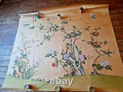 4 Panneaux Antique Peint À La Main Papier Peint Chinois Chineterie Mural Design D'intérieur