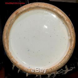 58cmh Qing Chinois Bleu Et Blanc En Porcelaine Céladon Dragon Phoenix Floor Vase