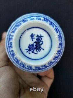 5 Antique Chinese Porcelaine Coupe Kangxi Période Marques