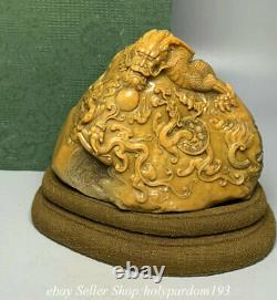 5 Chinois Naturel Tianhuang Shooushan Stone Carving Dragon Sceau Stamp Statue