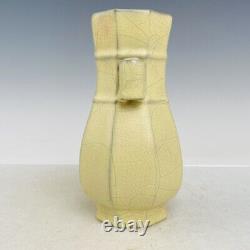 6.7 Porcelaine Chinoise Song Dynastie Guan Kiln Musée Marque Jaune Double Oreille Vase