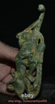 6.8 Ancienne Chine Art en bronze chinois Dynastie personne bête statue barbare