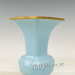 6.8 Antiquités Chinoises Ru Kiln Porcelaine Bao Jinkou Gobelet Hexagon Fait Main