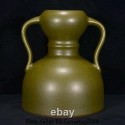 6.8 Vieille Poussière De Thé Chinoise Marquée Glace Dynastie De Porcelaine Gourdes Oreilles Vase De Bouteille