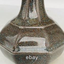 7.1 Chinese Porcelaine Song Dynastie Ge Four Glaçure Cyan Crique De Glace Huit Bord Vase