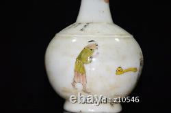 7.2 Antiquités Chinoises Glaçure Coloré Peinture De Couleur Caractère Histoire Modèle Vase