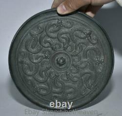 7.2 Rare Vieux Chinois De La Guerre De Bronze Dynasty Palace Dragon Beast Bronze Miroir