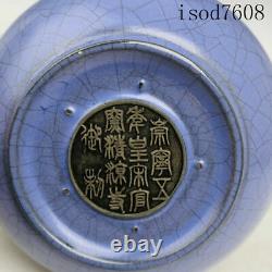 7.2antique Chinese Song Dynastie Ru Porcelaine Pourpre Glaçure Long Diamètre Bouteille