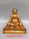 7.4 Vieilles Antiquités Chinoises En Cuivre Pur Doré Statue De Marba Guru Buddha