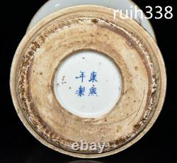 7.68 Vieux Chinois Kangxi En Qing Dynasty Couleur Poudre Caractère Histoire Bouteille